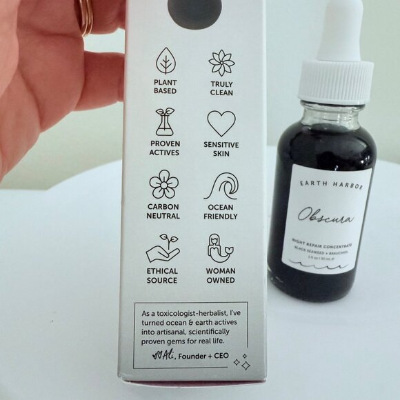 Earth Harbor Obscura Night Repair Full SIze Concentrate Serum Black Seaweed 1oz - Picture 7 of 9